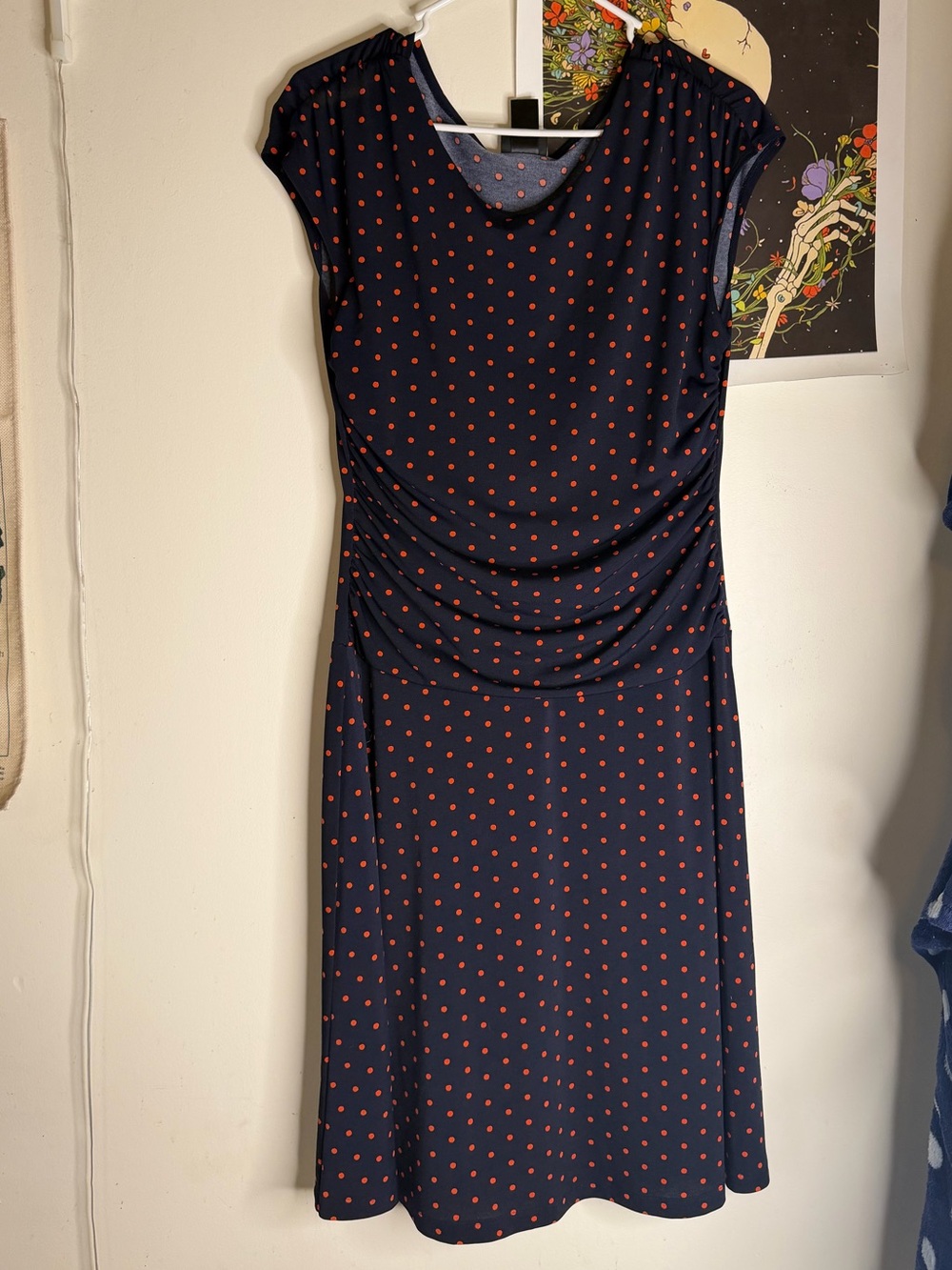 Enfocus Studio Navy Dress with Polka Dots